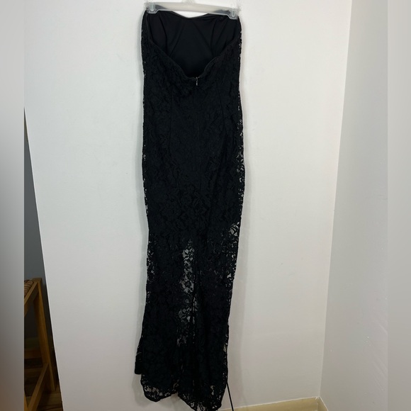 Le Chateau Black Lace Strapless Prom Dress Sz M - Picture 9 of 16